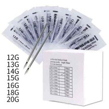 100PCS/Box Disposable 316 Steel Needles For Body Jewel Piercing Tattoo Supplies