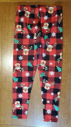 No Boundaries Red Plaid Lounge Pajama Pants Reindeer Fleece Lined Juniors Large - Picture 3 of 6