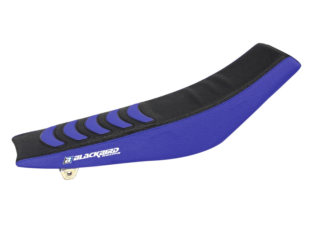 Housse de selle haut de gamme Yamaha YZ 85 2022 Double Grip noir et bleu