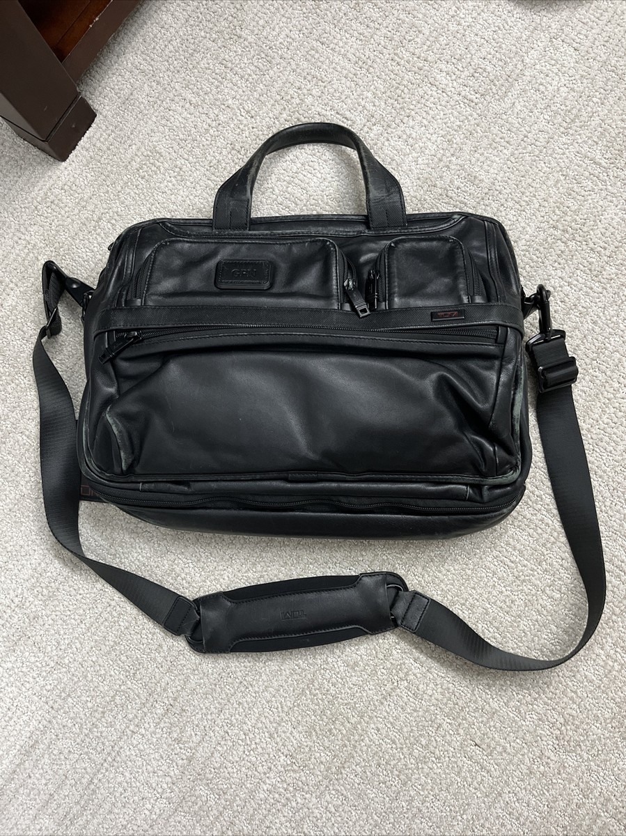 Tumi Alpha 3 leather Expandable Organizer Laptop Briefcase Large
