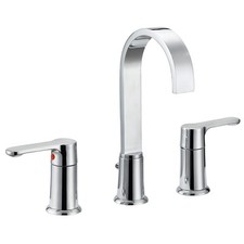 Designers Impressions Polished Chrome Widespread Bathroom Vanity Faucet 685571