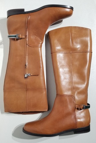 Lauren Ralph Lauren Berna Vachetta Mujer Marrón Cuero Botas Ecuestres 9B ☆Nuevas - Imagen 8 de 13