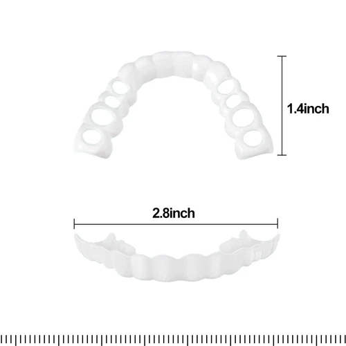 Set superiore e inferiore a scatto denti finti faccette dentali protesi copertura denti US - Foto 10 di 12