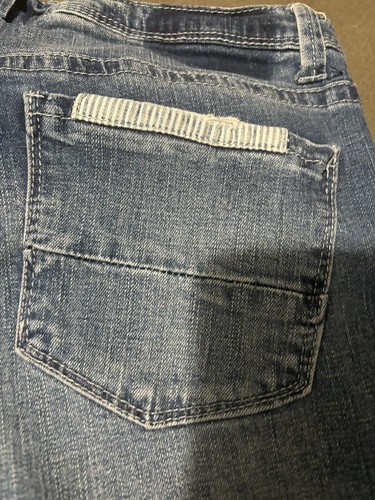 Mudd Junior Girls Gray Straight Leg Denim Jeans Sz 5 Factory Distressed - Picture 4 of 6