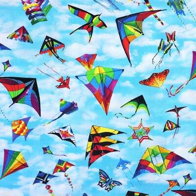 100% Baumwollstoff - Drachen - Elizabeth's Studio, In Motion, Sky Neuheit Fun Boys