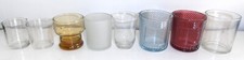 LOT OF 11 GLASS  JARS--CUPS-1 LONG TUBE-CONTAINERS--ALL USED-NOT WANTED NOW-GOOD