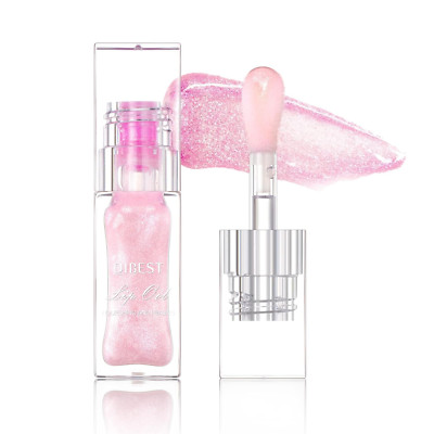 Big Brush Head Pink Lip Gloss, Shimmer Color Change Liquid Lipstick, Moisturizin