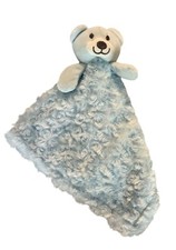 Blue Teddy Bear Plush Security Blanket Little Beginnings Soft Swirl Texture