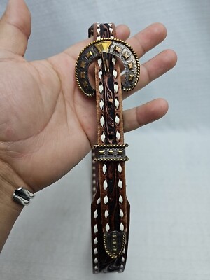Justin boots anniversary edition silver pltd belt justin boots 125 year anniversary belt with sterling inlay  main image 2
