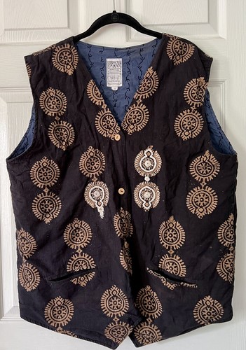 India Marketplace 100% cotton Reversible VEST Large L *