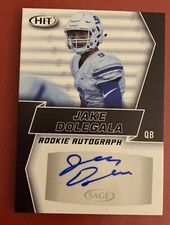 2019 Sage Hit Premier Draft Black Jake Dolegala #A60 Rookie Auto