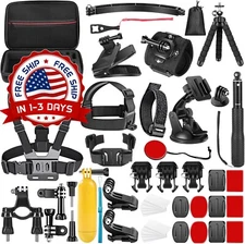 Kit de accesorios para cámara de acción, máxima compatibilidad, color negro NEW