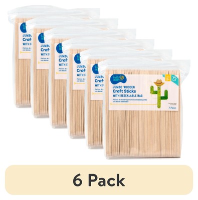 (6 pack) Hello Hobby Jumbo Wood Craft Sticks, 75-Pack
