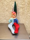 Vintage Christmas Santa Elf Pixie Gnome Helper stuffed toy doll plastic face — photo 1