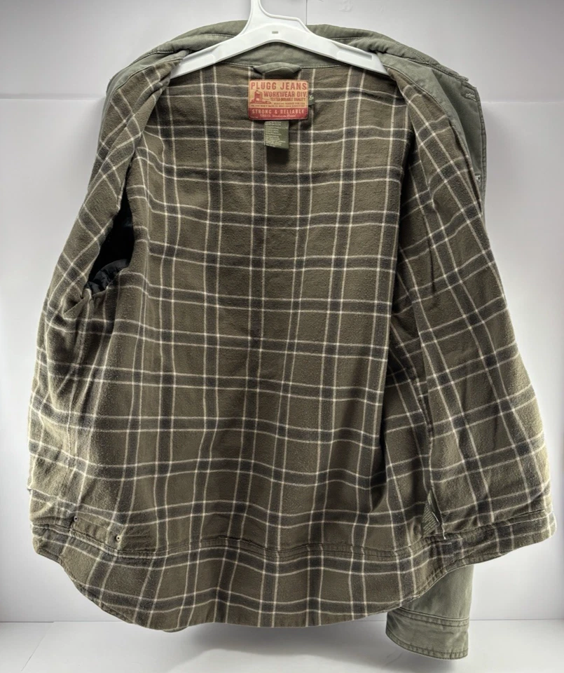 Plugg Jeans Workwear Division 男式 XL 法兰绒内衬 Barn Chor 外套夹克 — 第 3/4 张图片
