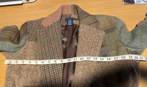 Ralph Lauren 8 Balmacaan Trench Coat Tweed Patchwork Polo RRL Men XS/S Jacket - Picture 11 of 14