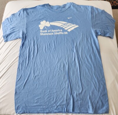 Nike Loose Fit XL BofA Shamrock Shuffle 8k Volunteer  Baby Blue T-Shirt NEW