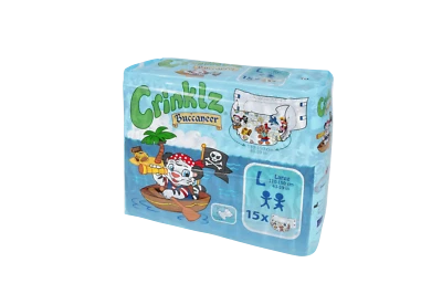 Crinklz Buccaneer Diapers - Pack of 15