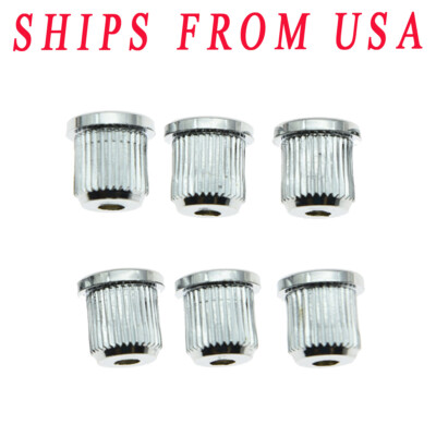 KAISH 6pcs Chrome String Through Body 5/16'' String Ferrules fit USA Telecaster