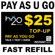  25 H2O PAY GO or 25 PREPAID REFILL FAST DIRECT ONLINE TRUSTED USA DEALER