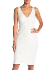 Marina 157744 Women's Back Cutout Sleeveless Lace Dress White Sz. 4