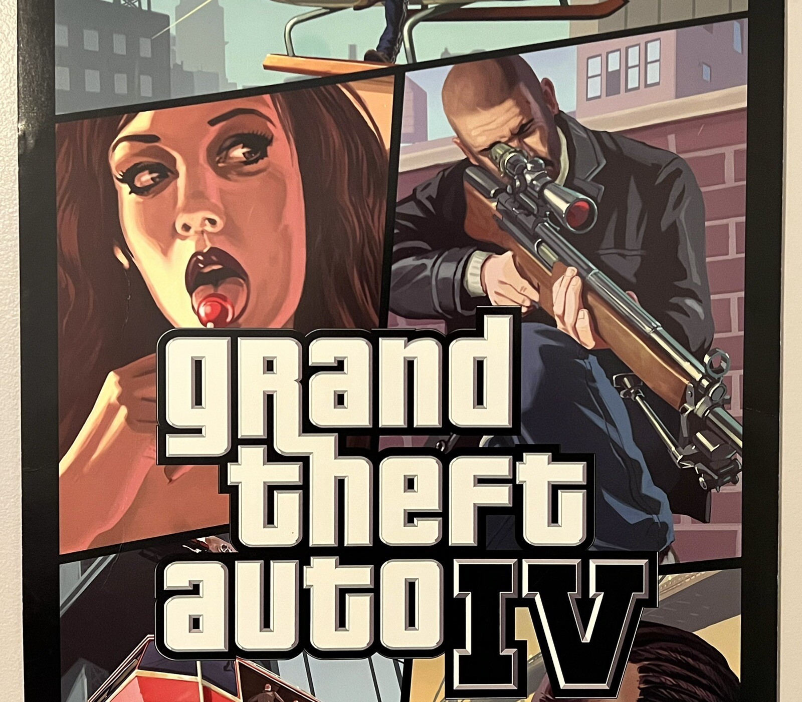 Grand Theft Auto IV Special Edition Cardboard Display Poster Double Sided  Rare