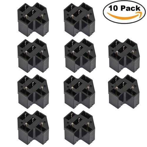 10 Pack Auto Relay Sockets PCB Board Mount Terminal Connector 12V 40A 5Pin SPDT - Picture 1 of 6