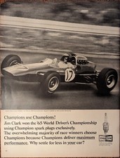 Champion Spark Plugs Team Lotus Formula 1 Cars LIFE Vintage 1965 Folio Print Ad