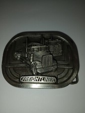 VINTAGE Belt Buckle Freightliner Trucking Machine Tonkin Engraved 1985 Semi