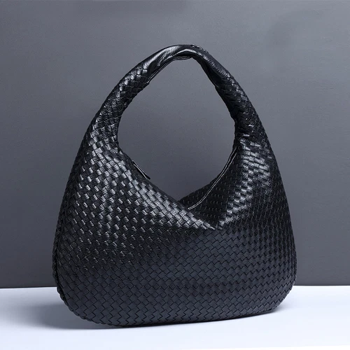 Large Capacity Woven Handbag Ladies Hobo Tote Designer Soft Leather Shoulder Bag - Picture 12 of 43