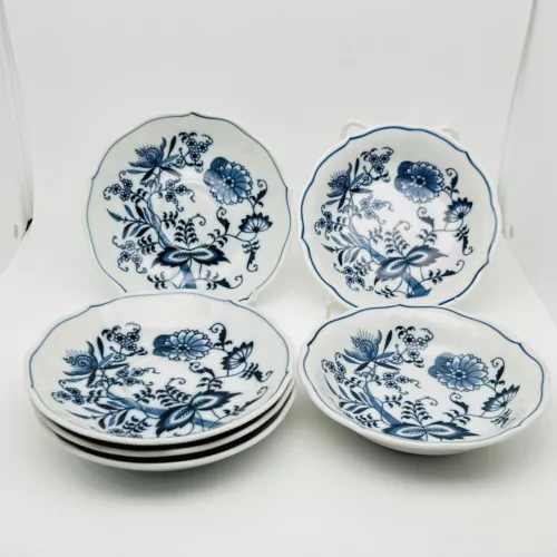 Vintage Blue Danube Set Of 2 Dessert Bowls & Set Of 4 Saucers EUC