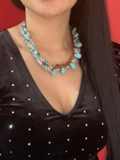 One Button Necklace Multi Colour Costume Jewellery Code N1500tq