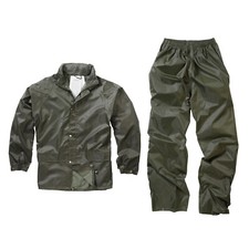 Waterproof Jacket Trouser Raincoat Hiking Camping Rain Suit Army Olive Green