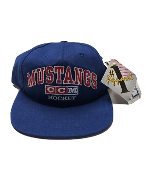 NWTS MUSTANGS CCM NHL Hockey Spell Out Snapback Baseball Hat