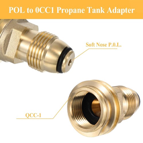 2x Adaptador de propano POL a QCC1 de latón macizo, fácil instalación para tanques de 5 a 100 lb - Imagen 4 de 10