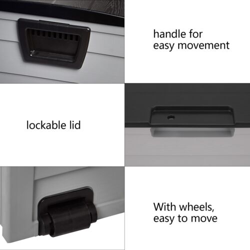 Outdoor Garden Plastic Storage Deck Box Chest Tools Cushions Lockable Seat 260L - Picture 6 of 45