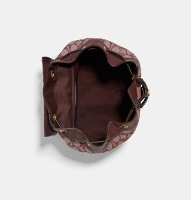 COACH DEMPSEY‎ DRAWSTRING BACKPACK IN SIGNATURE JACQUARD with PATCH & STRIPE NEW Coach Dempsey Drawstring Backpack In Signature Jacquard With  main image 4