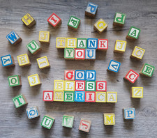 Vintage Lot of 51 Wood Alphabet Building Blocks Children/Crafts Wooden Letters.