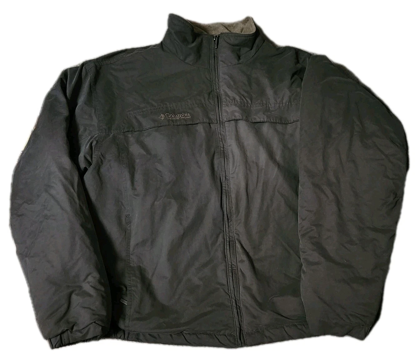 🔥 Columbia Jacket Coat Brown Fleece Lined Outdoors Mens Size XL Dark Gray