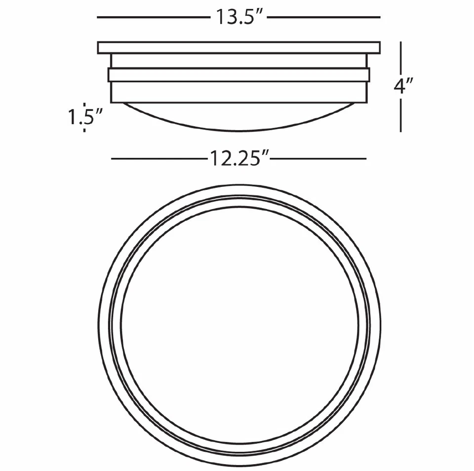 Robert Abbey Roderick 14 Flushmount Roderick 14" montaje empotrado - bronce Foto 2 de 2