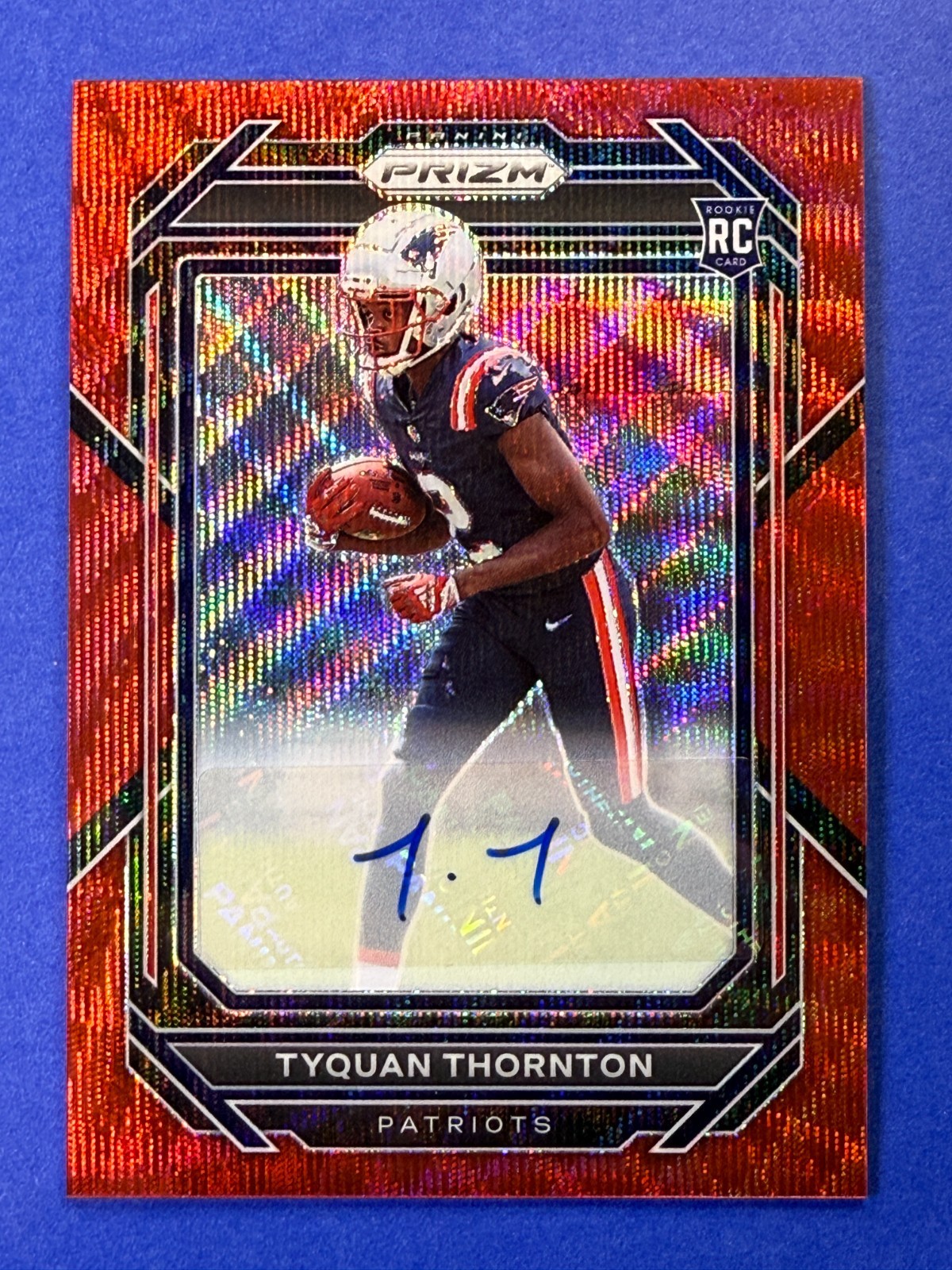 TYQUAN THORNTON 2022 Panini Prizm 75/149 RED WAVE rookie auto Patriots #328