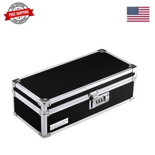 Locking Medicine Storage Box, Combo Lock, 3.75x11.88x5.25, Black Compact ca...