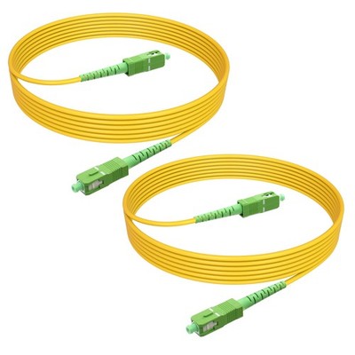 2 PCS 6.5FT OS2 SC/APC to SC/APC Simplex Single Mode Fiber Optic Patch Cable