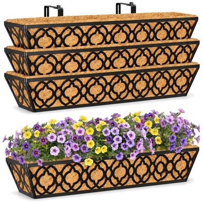 Adjustable Brackets Flower Box Set for Fence, Deck