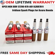 6PCS Genuine OEM NGK Iridium Spark Plugs For Honda 12290-R70-A01 ILZKR7B11