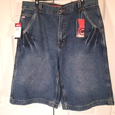 Vintage NOS Mecca Loose Jean Long Shorts Baggy Skater Y2K New w/ Tags Sz 38