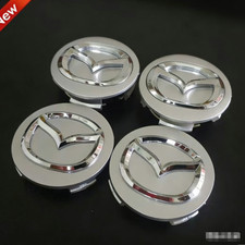 Set Of 4 56mm Gray Wheel Center Caps Chrome Emblem For Mazda Fit Most Models Set Of 4 56mm Gray Wheel Center Caps Chrome Emblem For Mazda Fit Most Models