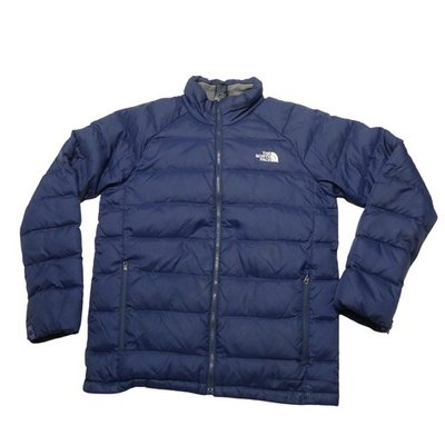 #ad The North Face Jacket Mens Medium Blue Down Puffer 550 Full Zip Outdoor Winter $37.95