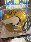 Justin Jefferson Minnesota Vikings Flash Gold Signed Mini Helmet Beckett COA