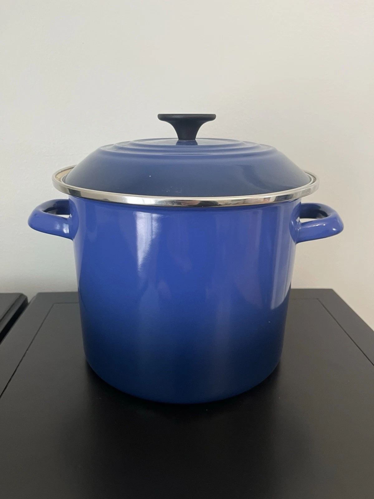 Le Creuset Enamel On Steel 8 Quart Stockpot Cobalt Blue New